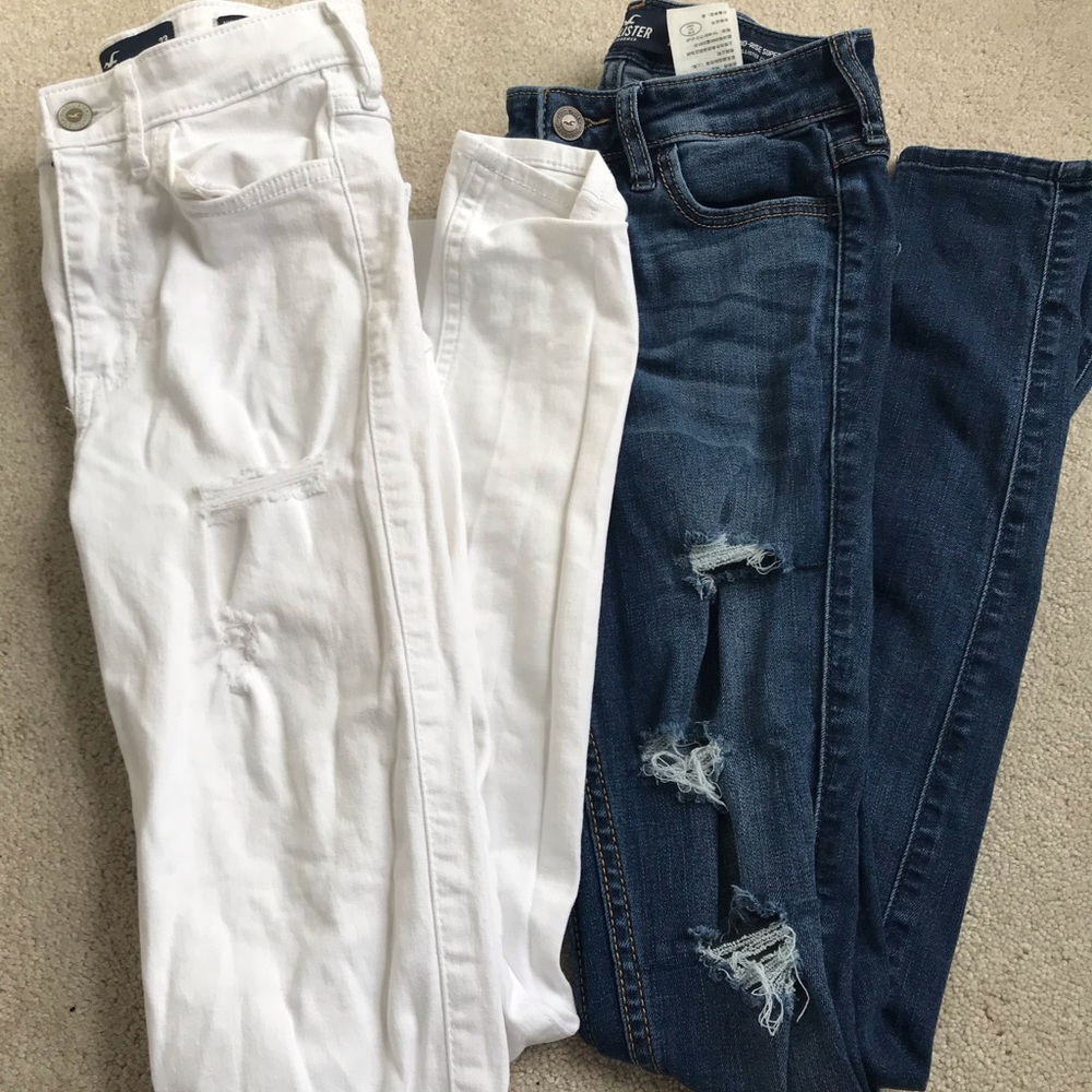 White and Blue Hollister Jeans